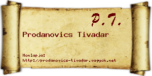 Prodanovics Tivadar névjegykártya